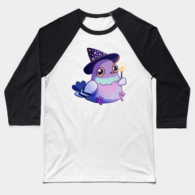 Pigeon wizard Baseball T-Shirt by Yarafantasyart